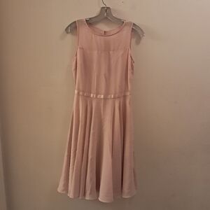 Hobbs Dress Women's 4 Pale Pink Blush Abigale Romantic Fit & Flare Midi Designer